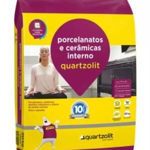 ARGAMASSA PORCELANATO CERAMICA INTERNO CINZA 20KG QUARTZOLIT