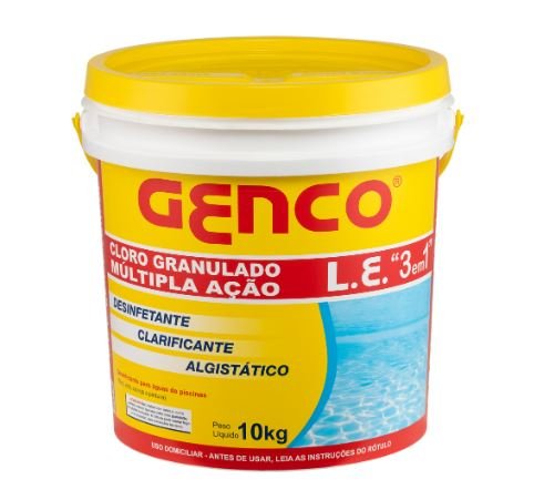 esmaga-905000 GENCO CLORO GRANULADO 10KG MULTIPLA ACAO 3 EM 1