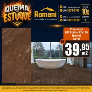 PISO BRUNET POLIDO 62X120 CERAL 2,98MT*