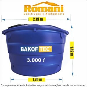 CAIXA D'AGUA 3000L POLIETILENO COM TAMPA BAKOF (3.000L)