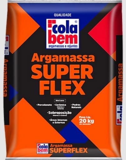 ARGAMASSA SUPER FLEX CINZA 20KG COLA BEM