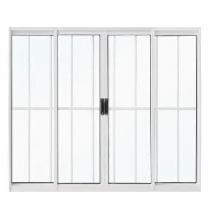 VITRO ALUMINIO 4FOLHAS PINTADO BRANCO COM VIDRO/GRADE 100X120 JP 048