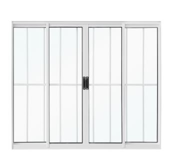 VITRO ALUMINIO 4FOLHAS PINTADO BRANCO COM VIDRO/GRADE 100X120 JP 048