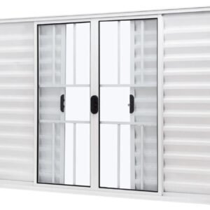 VENEZIANA ALUMINIO 6FOLHAS MOD BRANCO C/VIDRO C/GRADE 100X150 JP