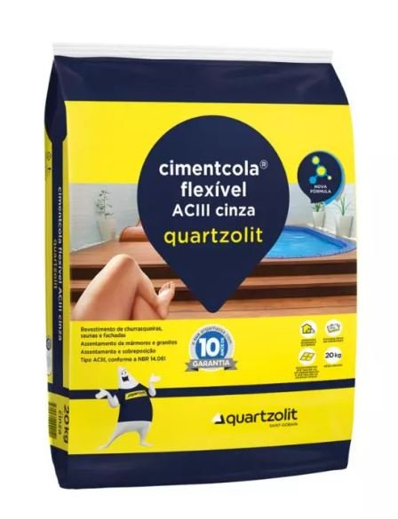 ARGAMASSA 20KG FLEXIVEL (AC3) ACIII CINZA QUARTZOLIT