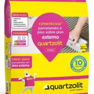 ARGAMASSA PORCELANTO E PISOXPISO EXTERNA CINZA 20KG QUARTZOLIT